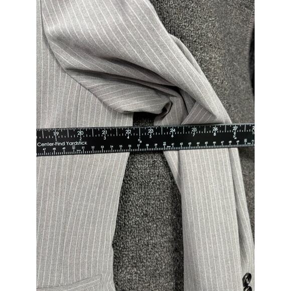 Tahari Arthur S. Levine Blazer Jacket Womens 16 Gray Striped One Button Closure - Picture 7 of 7